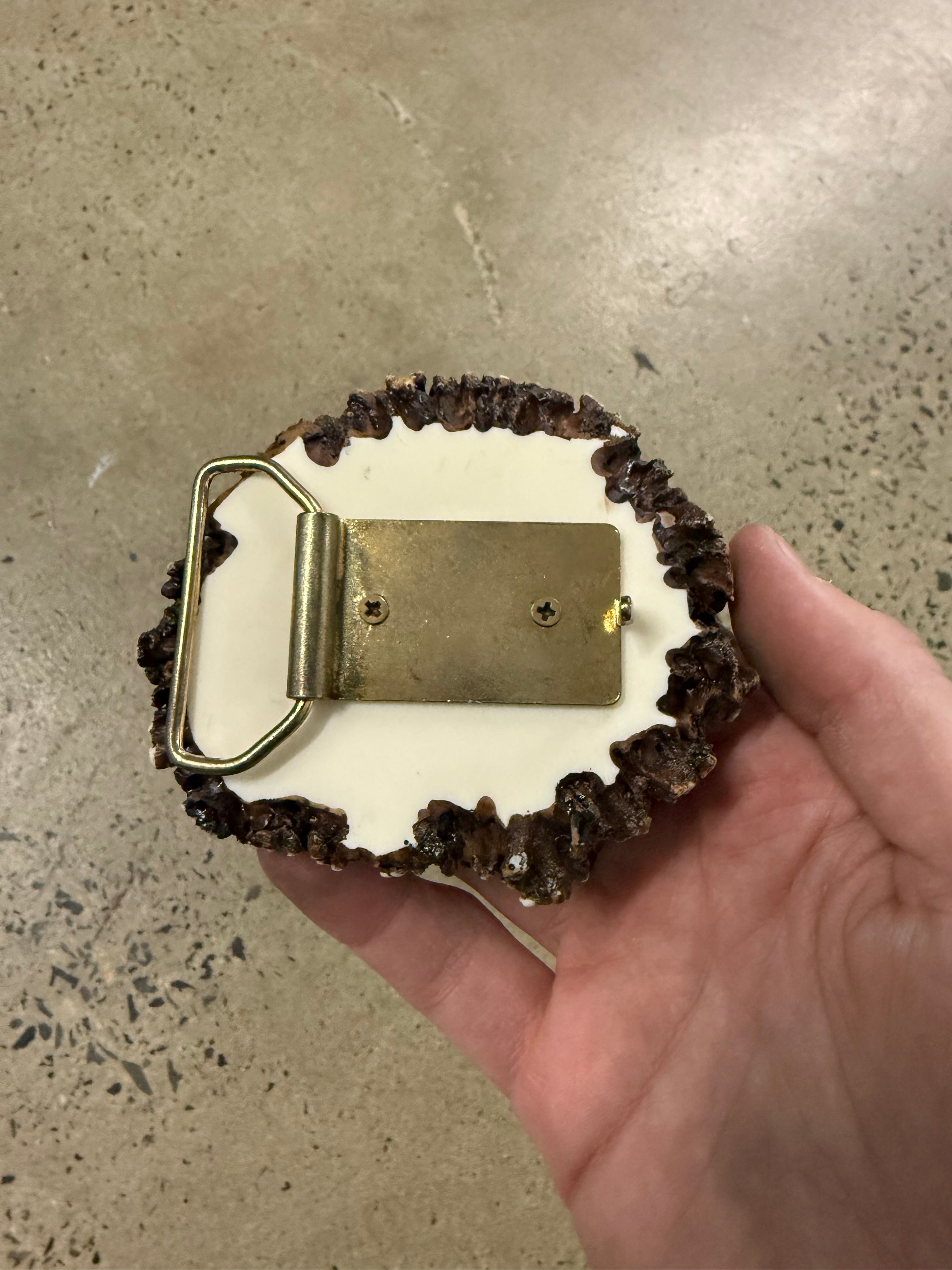 Vintage Cougar Head Horn Belt Buckle