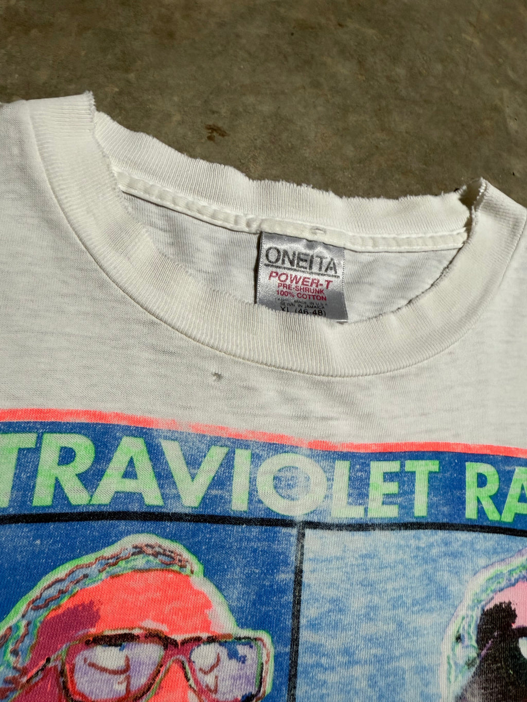 Vintage Early 90s Distressed Diet Pepsi Ultraviolet Rays Ray Charles Tee(XL)