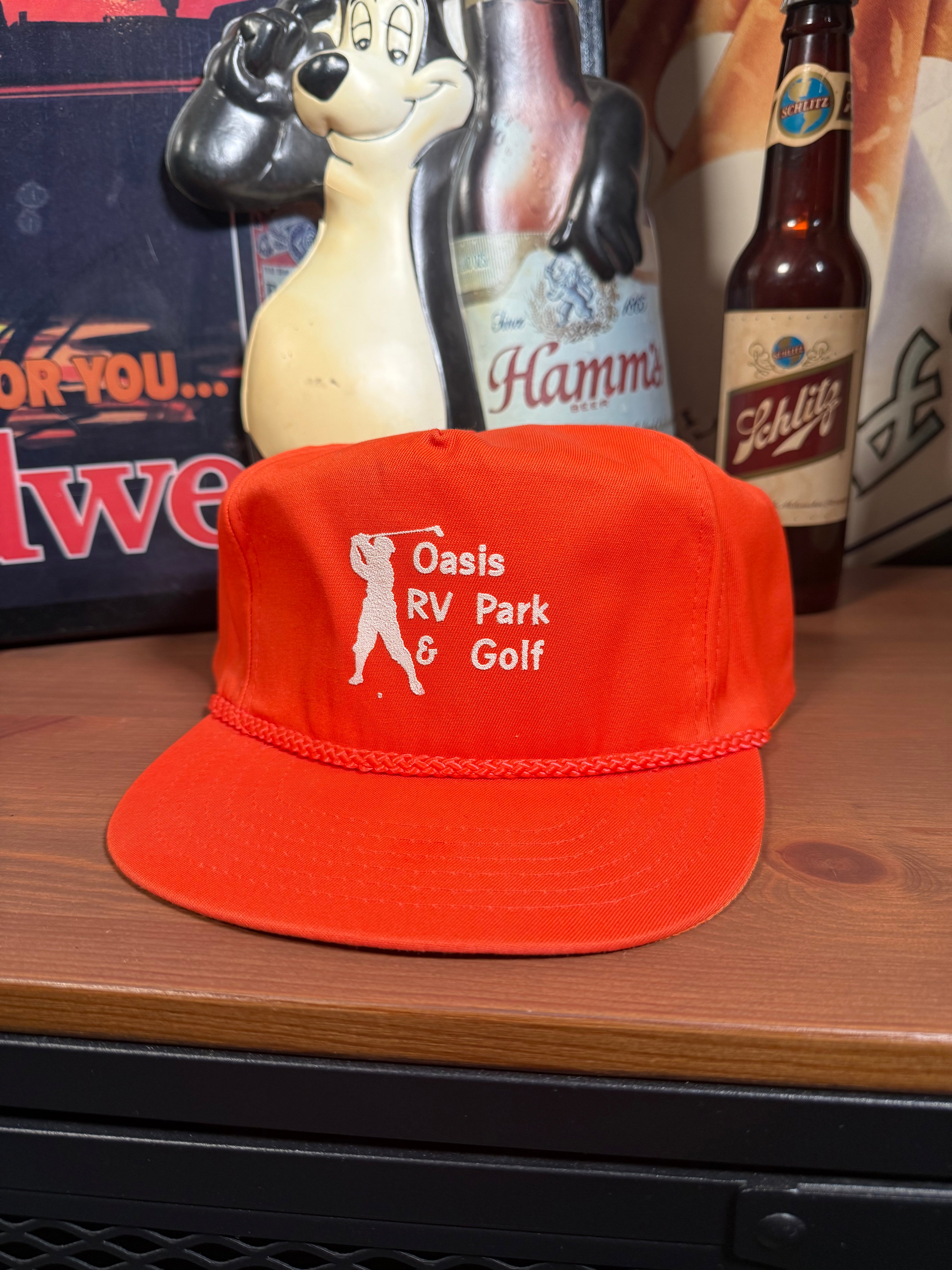 Vintage Oasis RV Park and Golf Snapback Hat