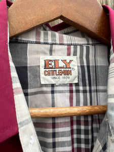 Vintage ELY Catleman Maroon Pearl Snap Western Shirt (L/XL)