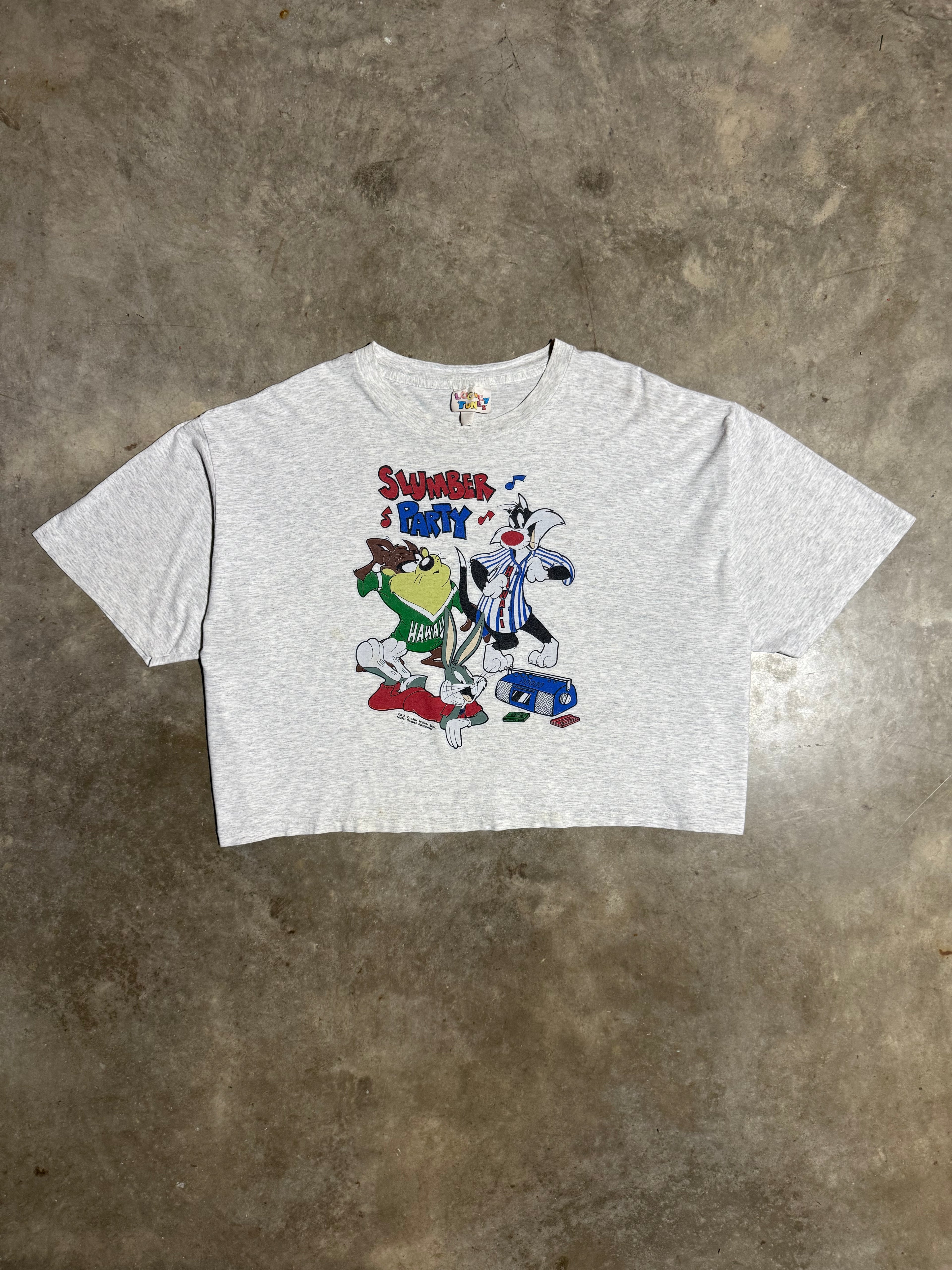 Vintage 1994 Looney Tunes Slumber Party Cropped Shirt (Cropped XXL)