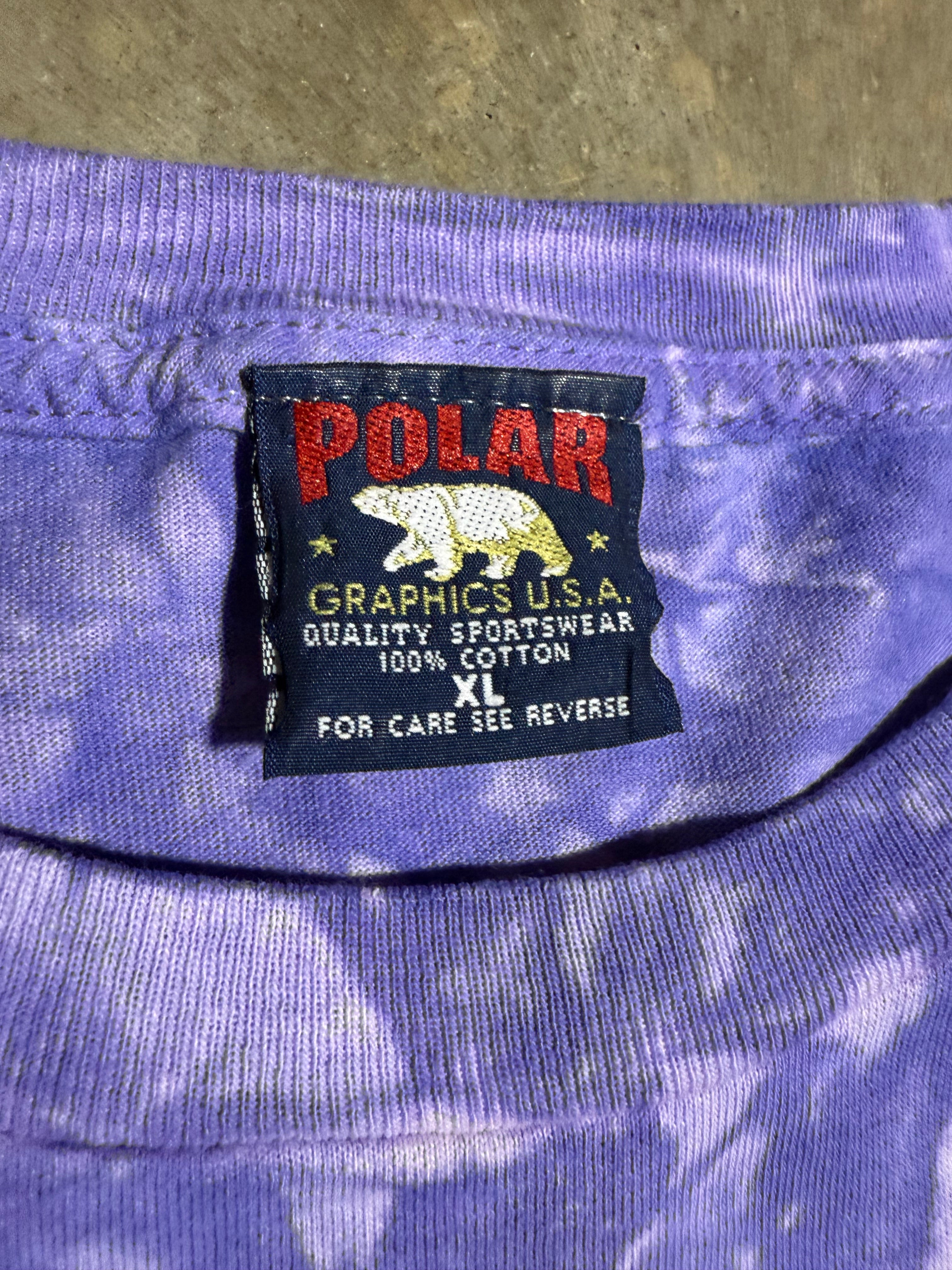 Vintage Tie Dye Hummingbird Purple T-Shirt (XL)