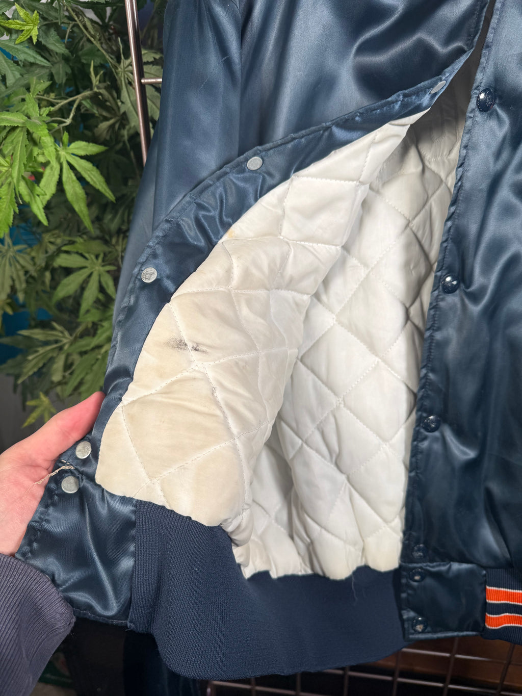 Vintage Syracuse Stitched Satin Bomber Jacket (L)