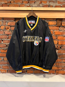 Vintage Steelers Logo Athletic Windbreaker (L)