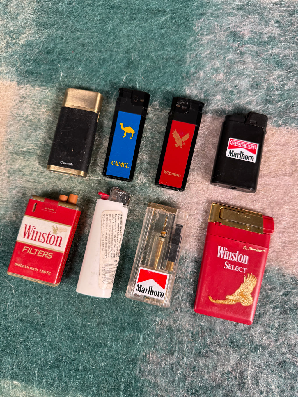Lot of 8 Vintage Marlboro/Winston/Camel Lighters (Need Fluid/Dont Light)