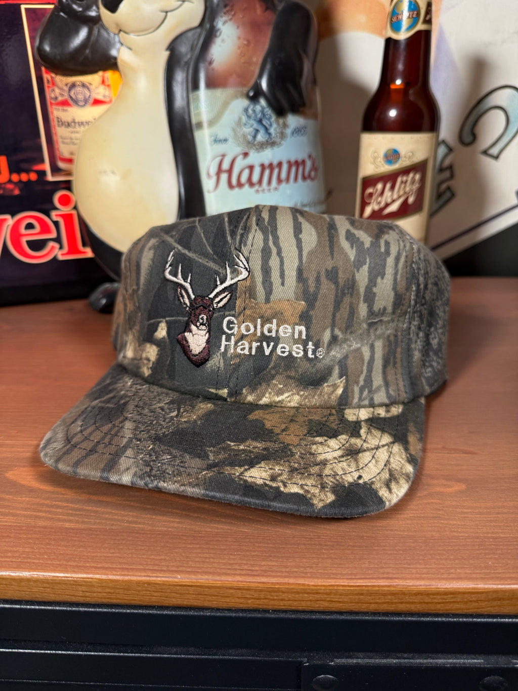 Vintage Golden Harvest Buck Camo Snapback Hat