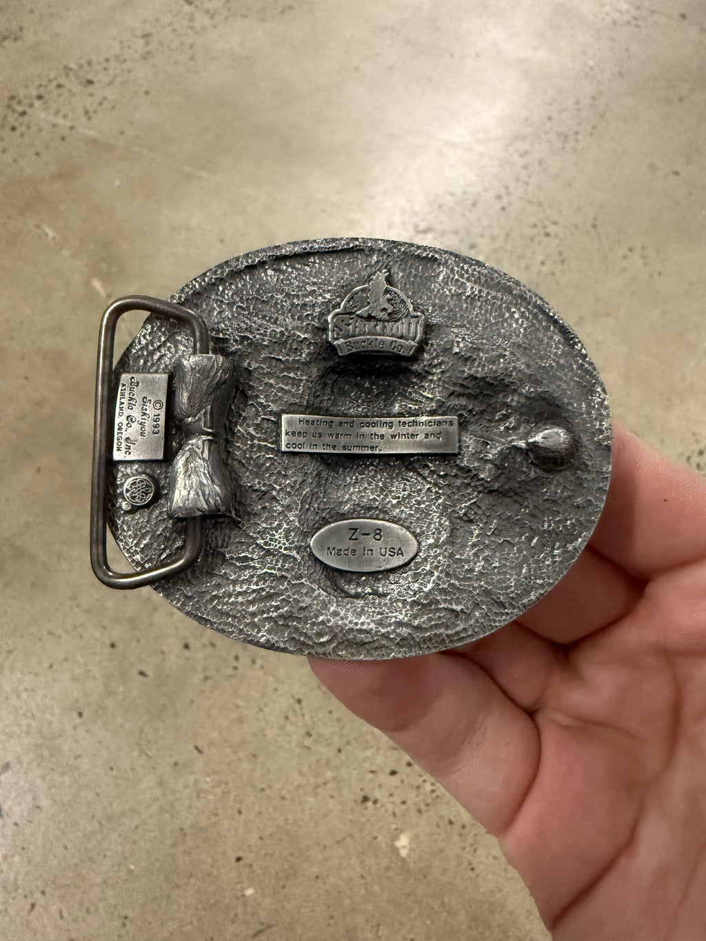 Vintage Heating and Cooling Technician Belt Buckle