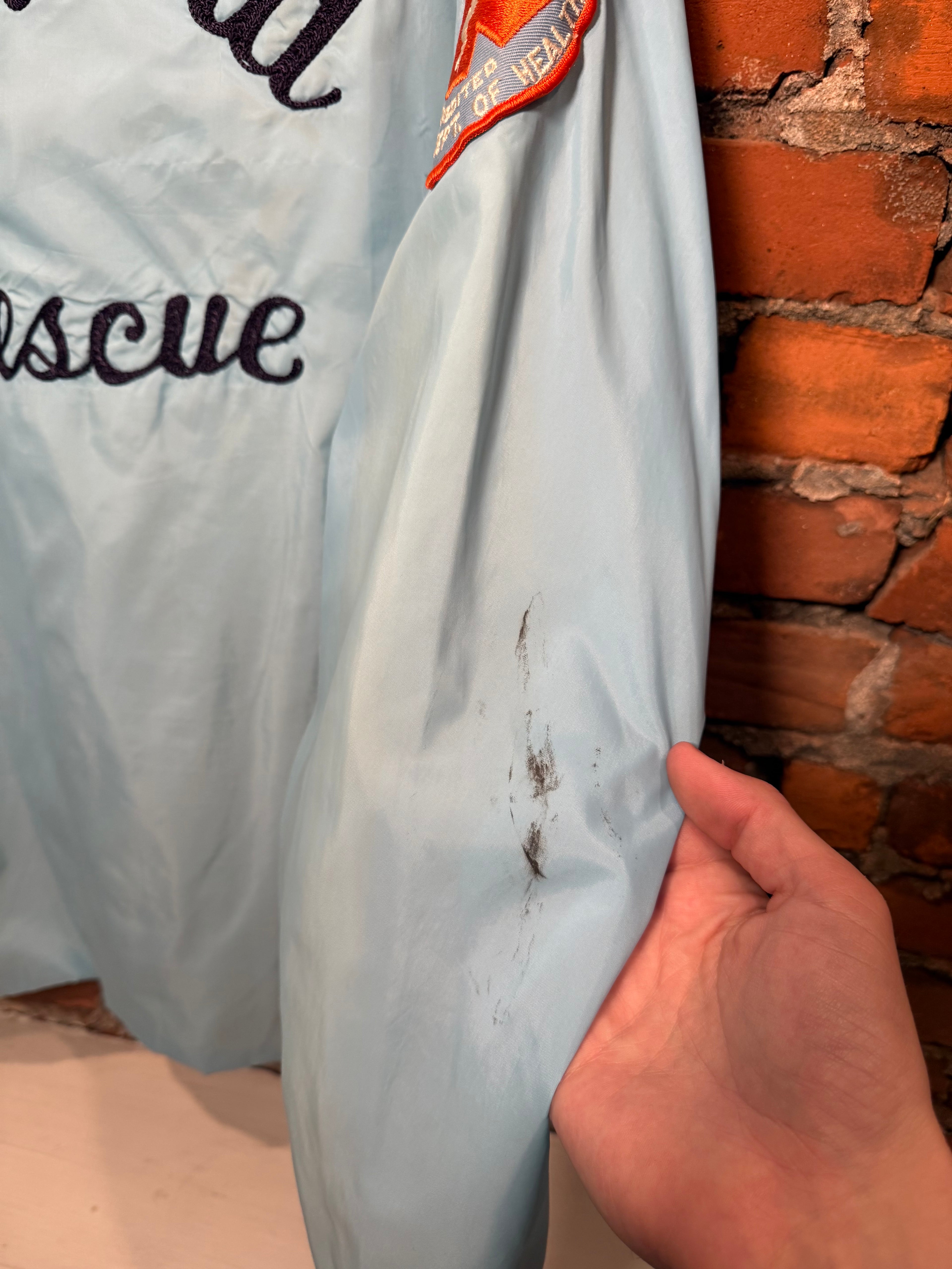 Vintage 70s Deptford Rescue Chainstitched Patch Jacket (L)