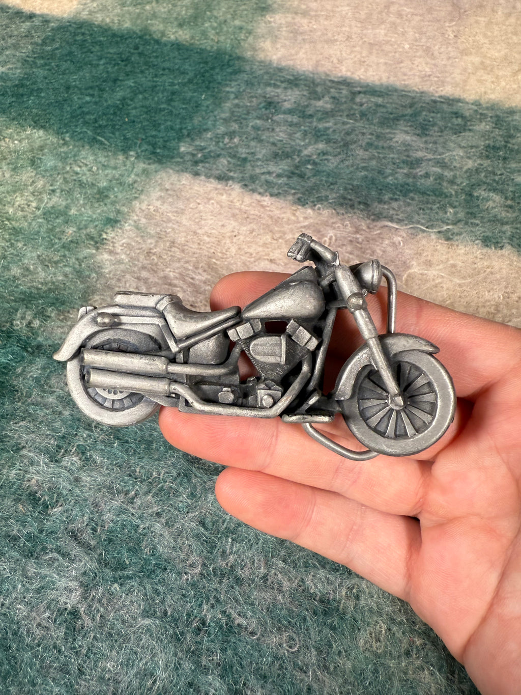 Vintage 3D Motorcycle Belt Buckle