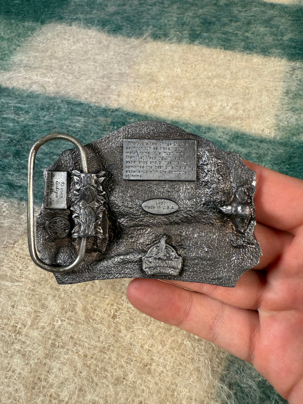 Vintage 1987 Camper RV Belt Buckle