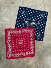 Load image into Gallery viewer, Lot of 2 Vintage Bandanas Osh Kosh and Red
