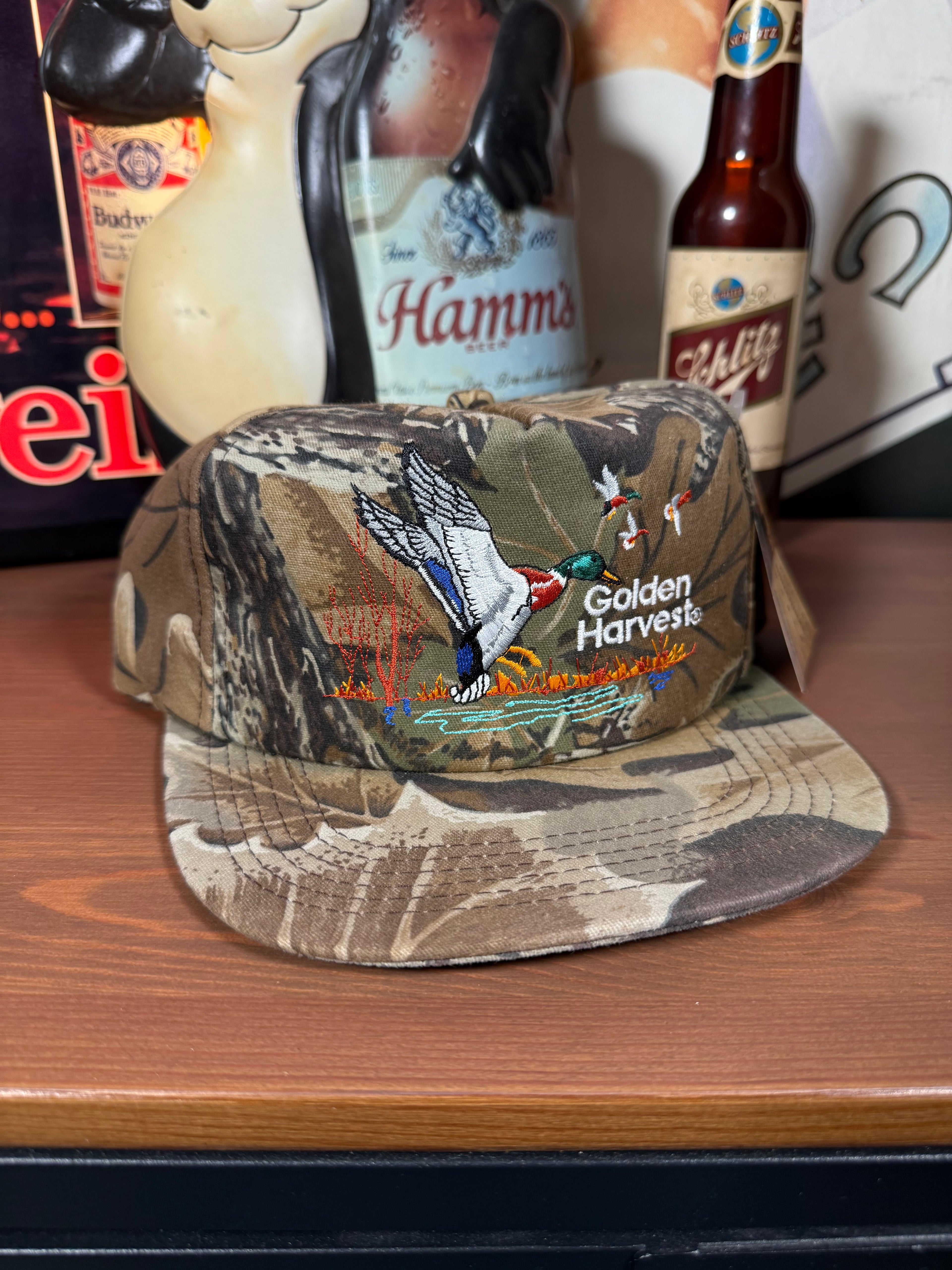 Vintage Golden Harvest Seed Duck Camo K Products Hat
