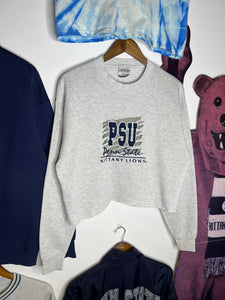 Vintage Cropped Penn State Embroidered Crewneck (Cropped M)