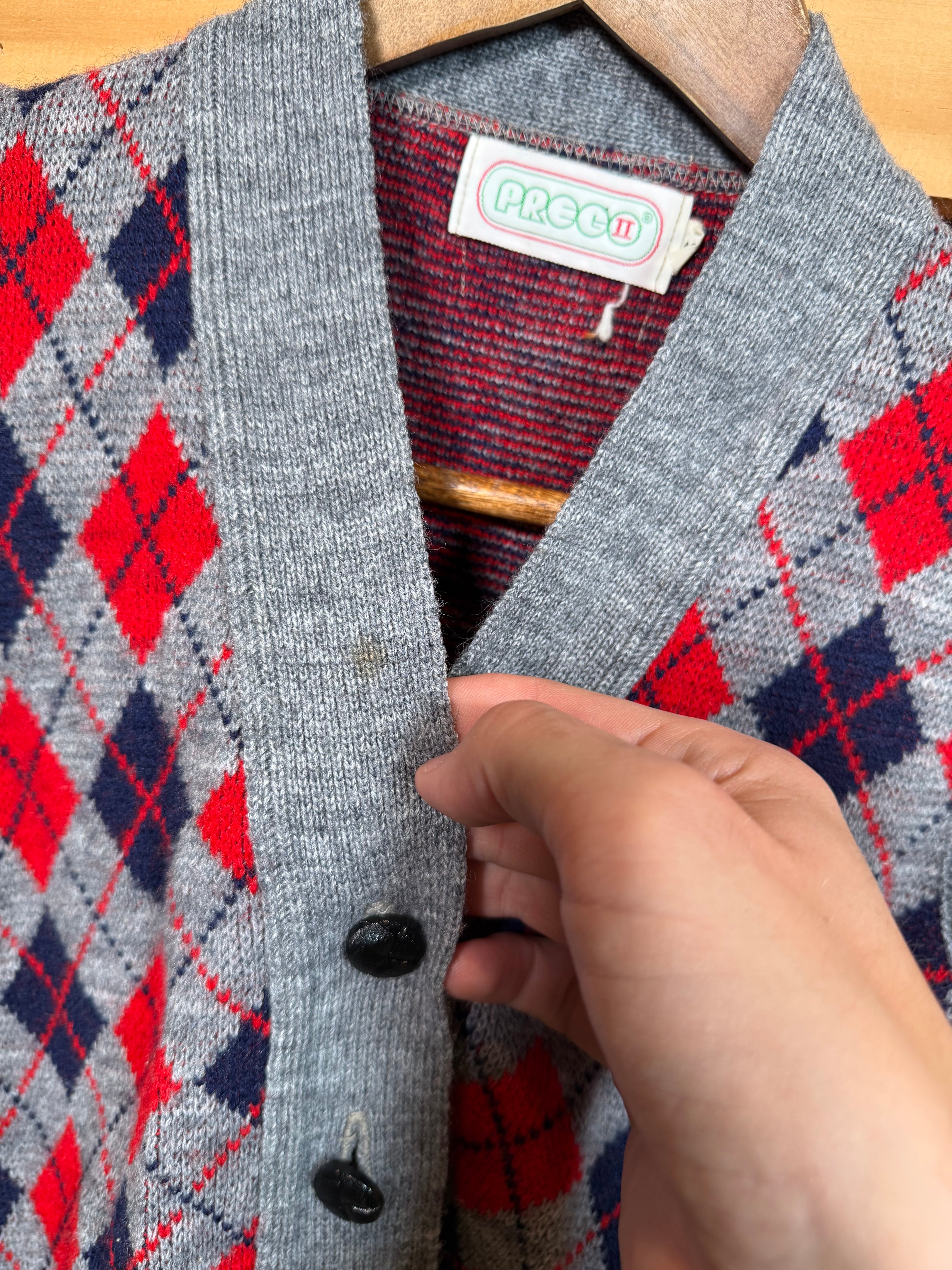 Vintage 70s Cardigan Sweater Vest (WS)