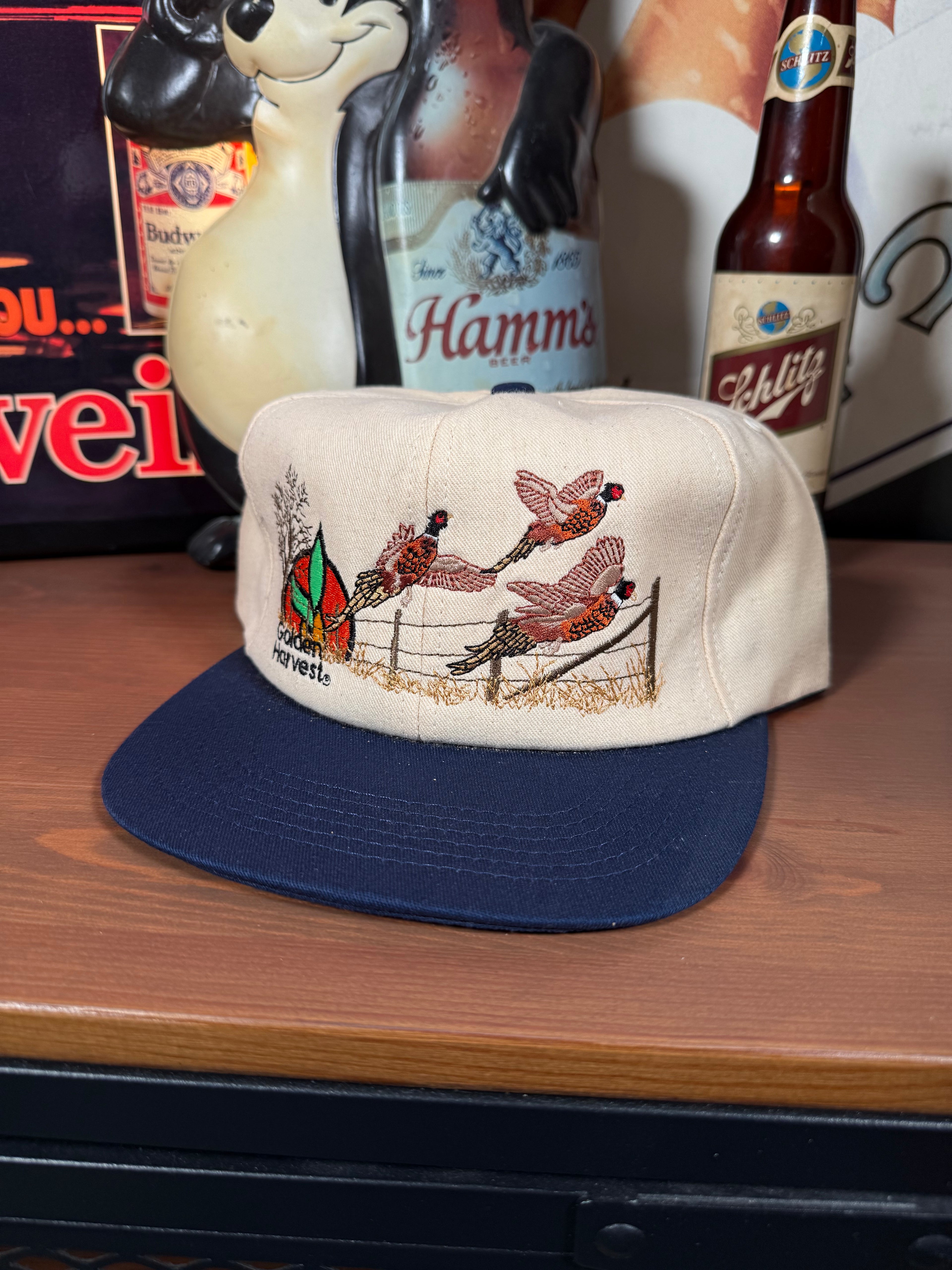 Vintage Golden Harvest Pheasant K Products Snapback Hat