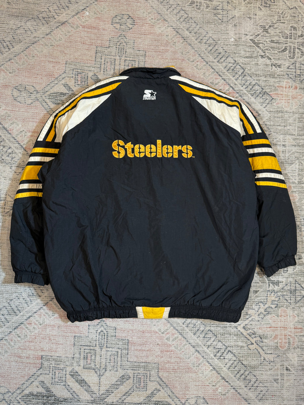 Vintage 90s Pittsburgh Steelers Starter Zip Up Puffy Jacket (2XL)
