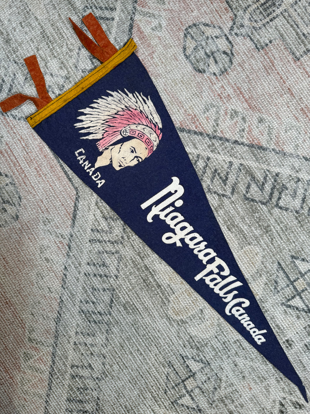Vintage 50s/60s Niagara Falls Canada Pennant (23inch)