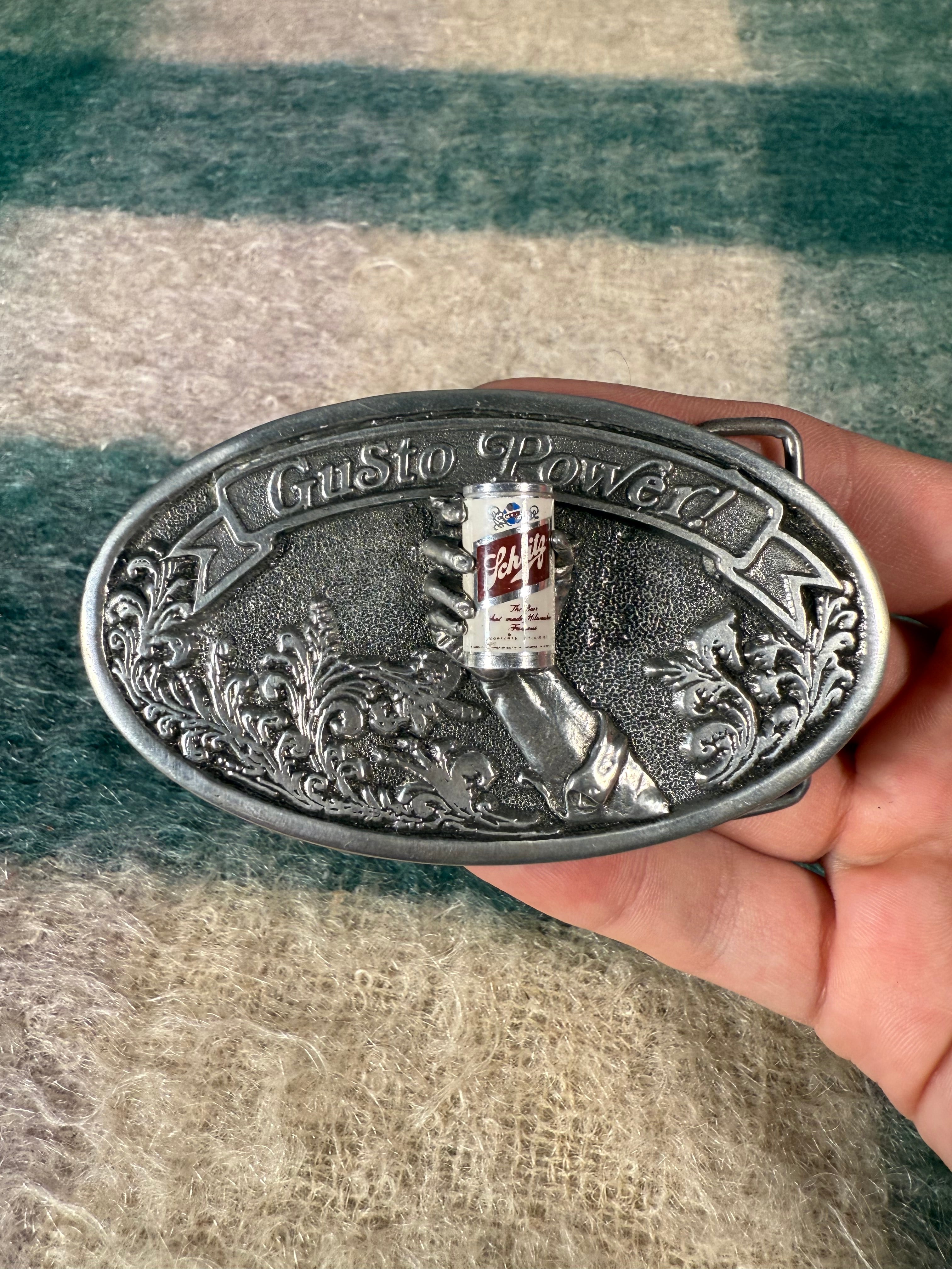 Vintage 1977 Schlitz Beer 3D Belt Buckle
