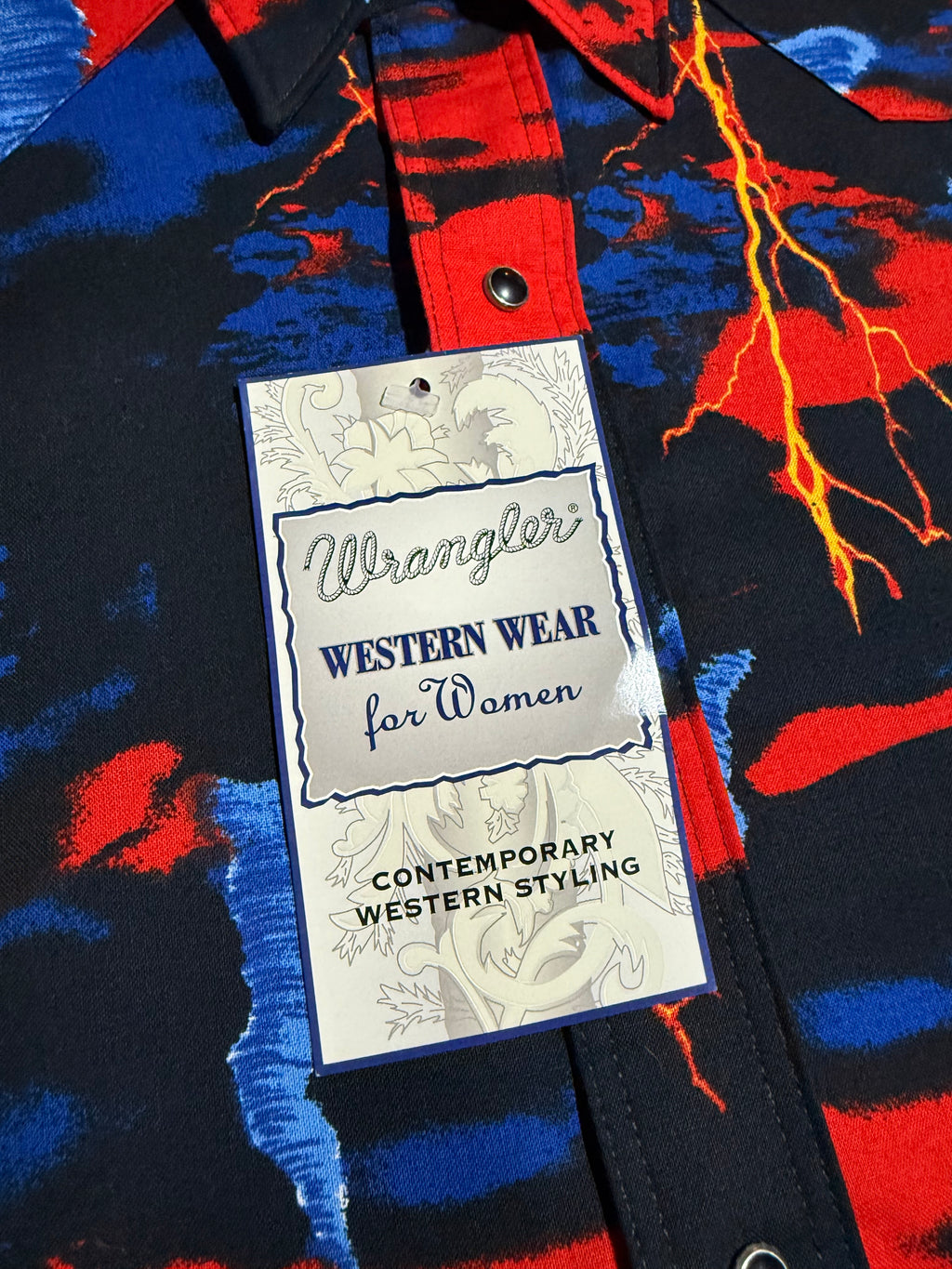 Vintage Wrangler Western Wear For Woman Tornado Pearl Snap Shirt (WXL)