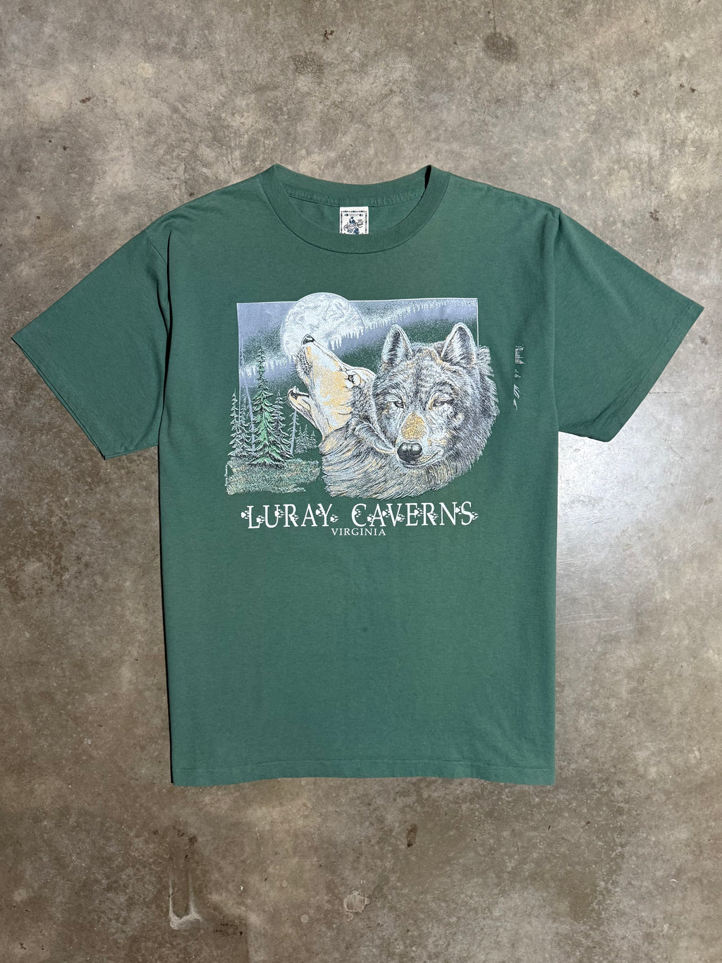 Vintage 90s Luray Caverns Wolves/Hummingbirds Double Sided Tee (XL)