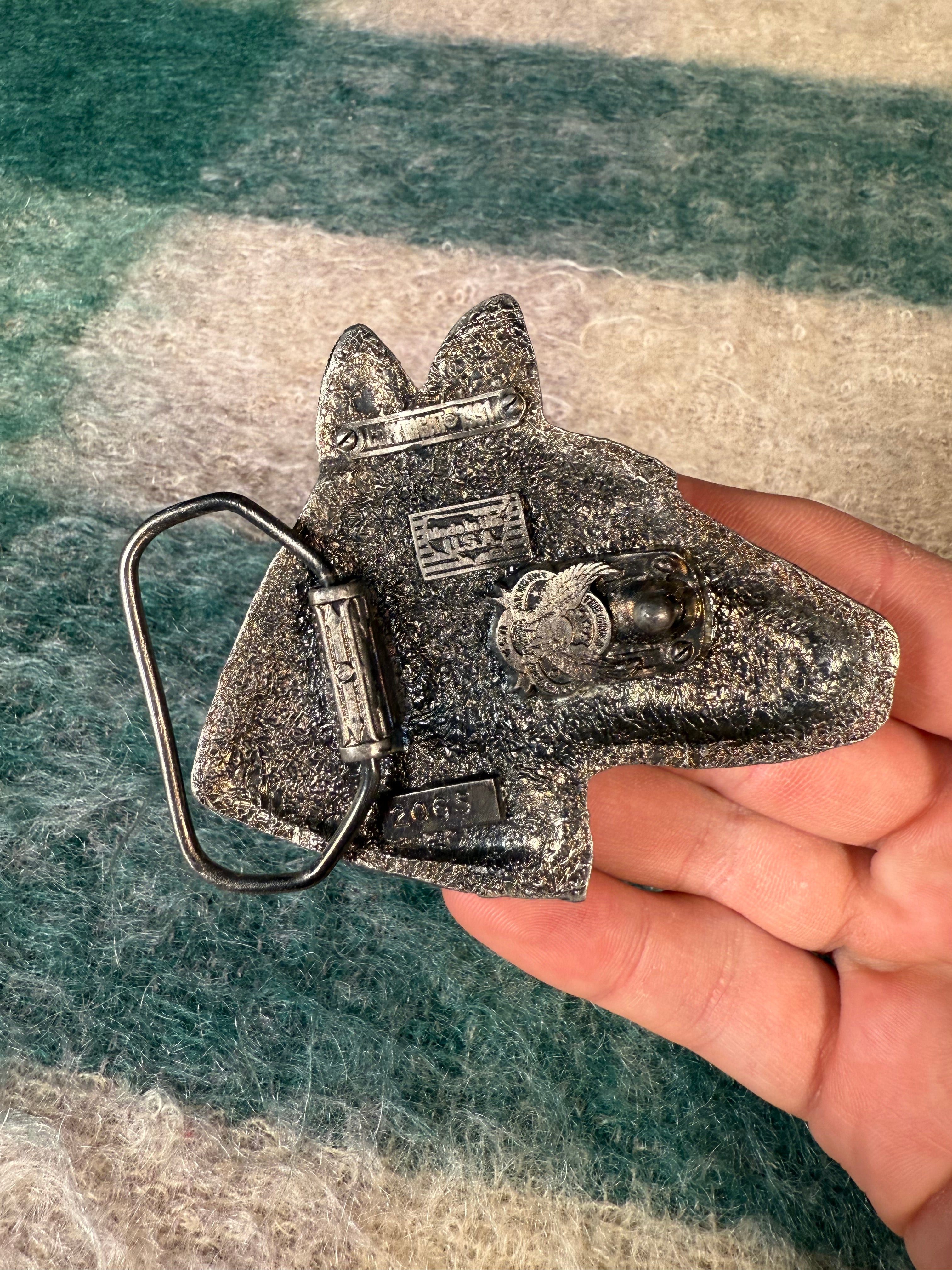 Vintage 3D Dog Head Belt Buckle