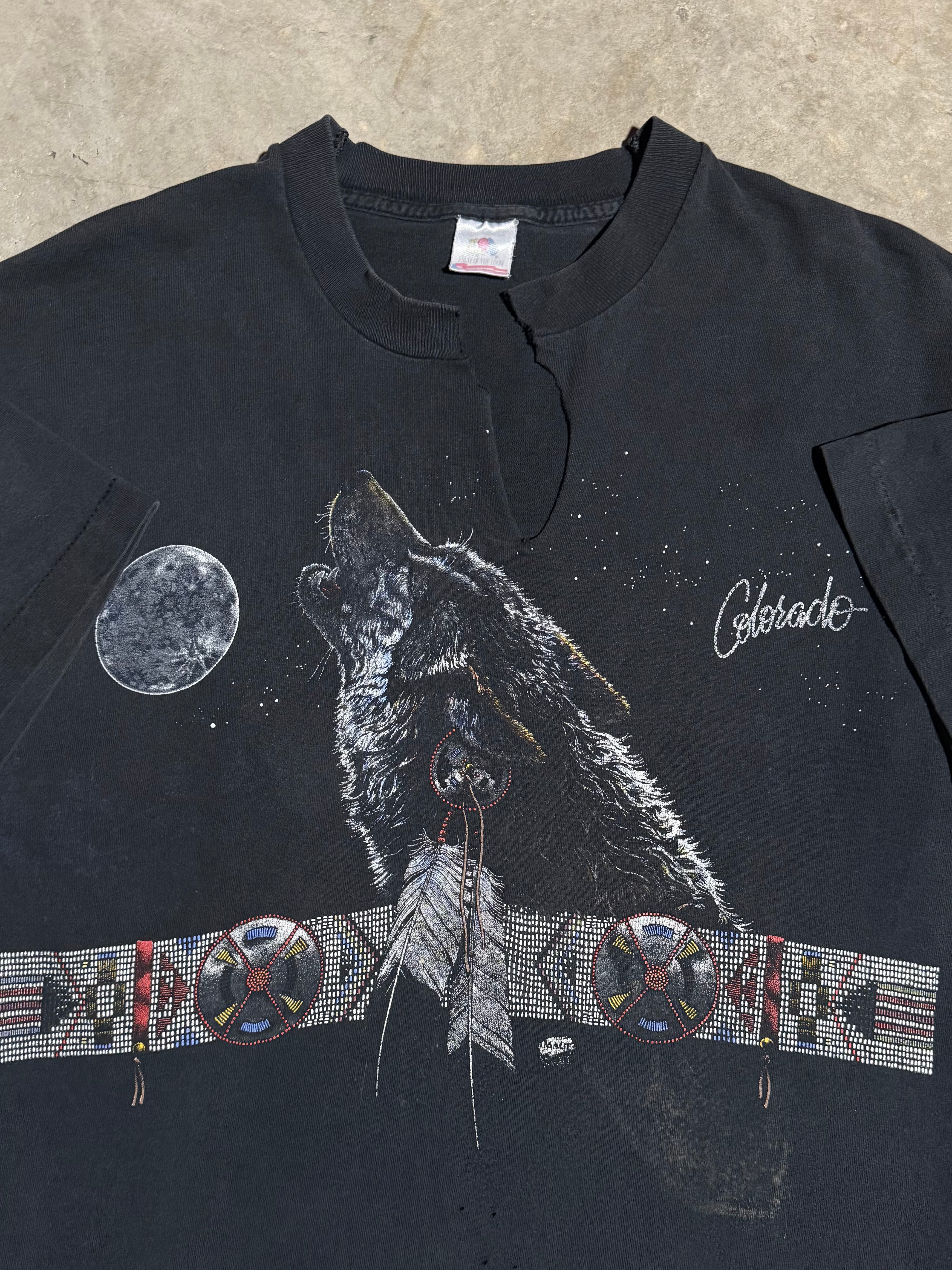 Vintage 90s Colorado Howling Wolf T-Shirt (XL)