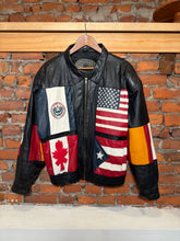 Load image into Gallery viewer, Vintage Suzie’s Leather Flag Jacket (L)
