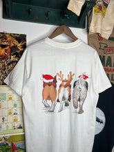 Load image into Gallery viewer, Vintage Christmas Dogs Double Sided Tee (L)
