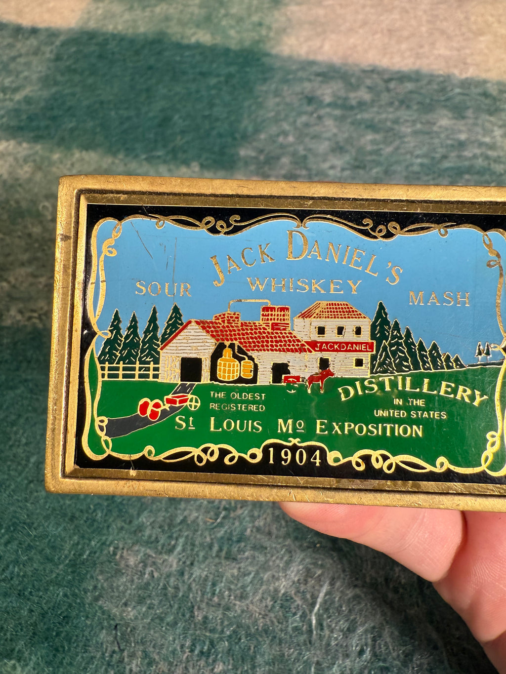 Vintage 1983 Jack Daniels Landscape Belt Buckle