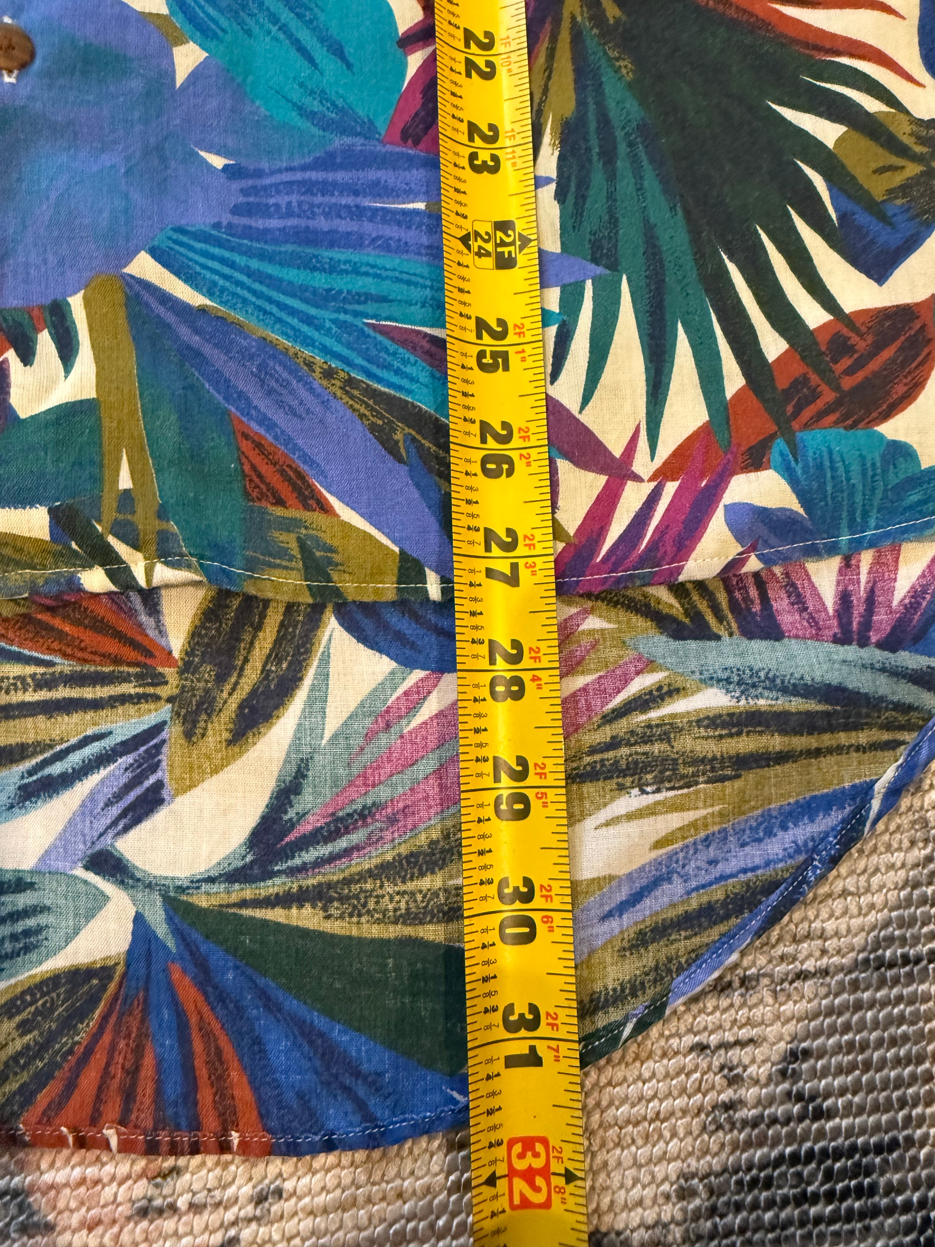 Vintage 90s Wilke Rodriguez Loop Collar Floral Shirt (M)