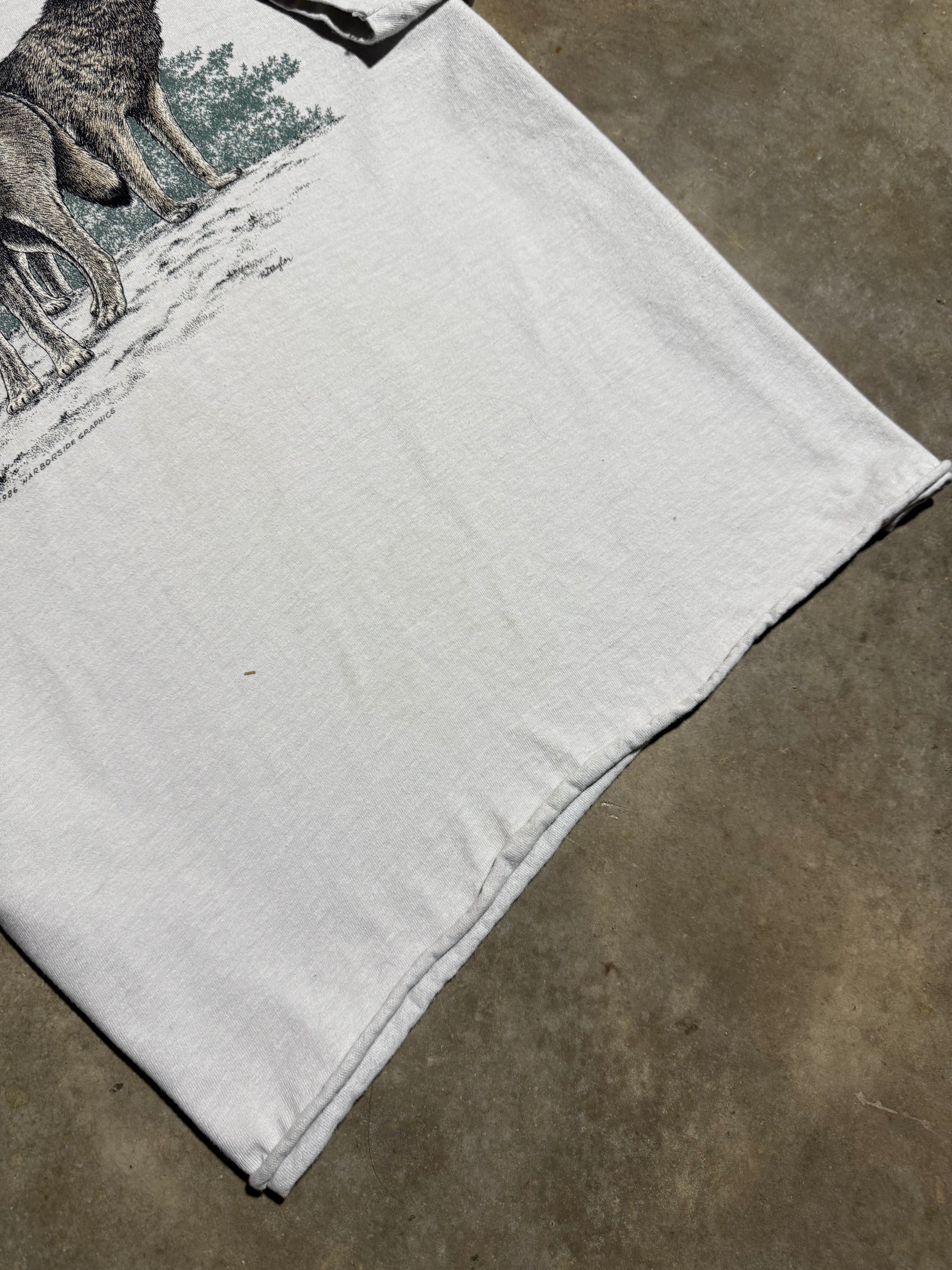 Vintage 90s Cropped Wolf T-Shirt (Cropped M)
