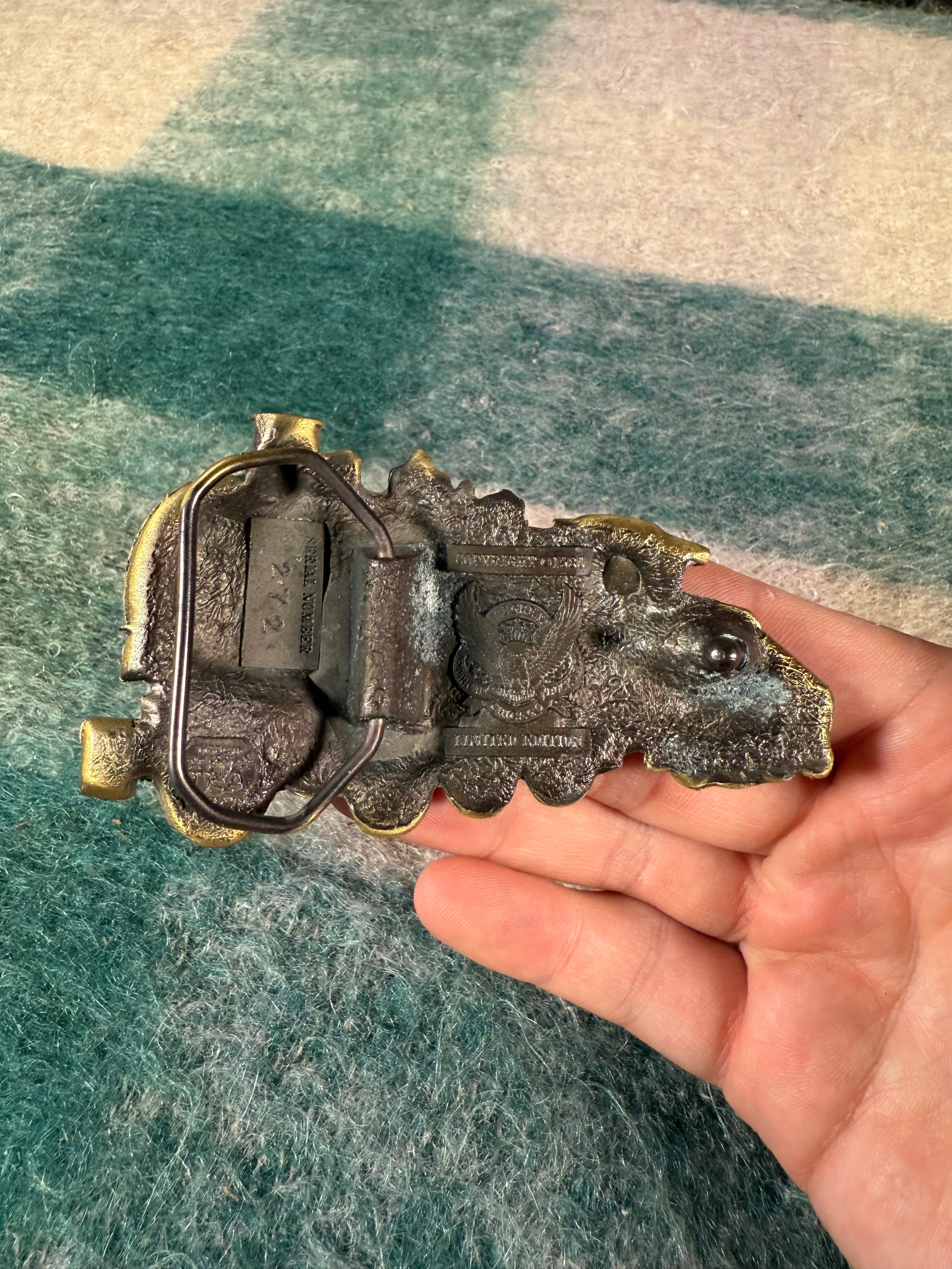 Vintage 3D Train Belt Buckle