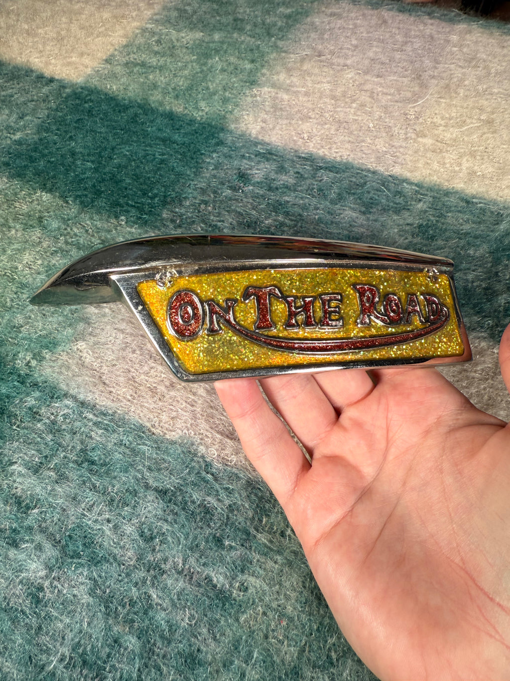 Vintage Oversized On The Road Belt Buckle