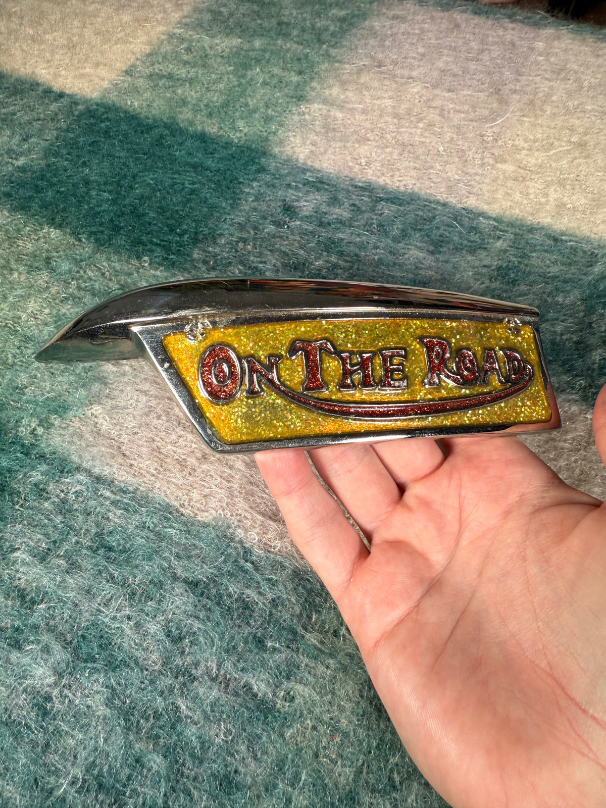 Vintage Oversized On The Road Belt Buckle