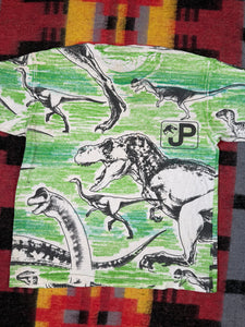Vintage 90s Youth Jurassic Park All Over Print Shirt (Youth, See Measurements)