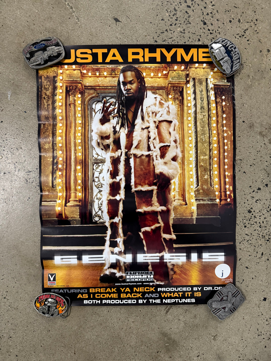 Vintage 2001 Busta Rhymes Double Sided Rap Poster (18x24)