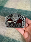 Vintage Good Guys Wear Black Skull Belt Buckle