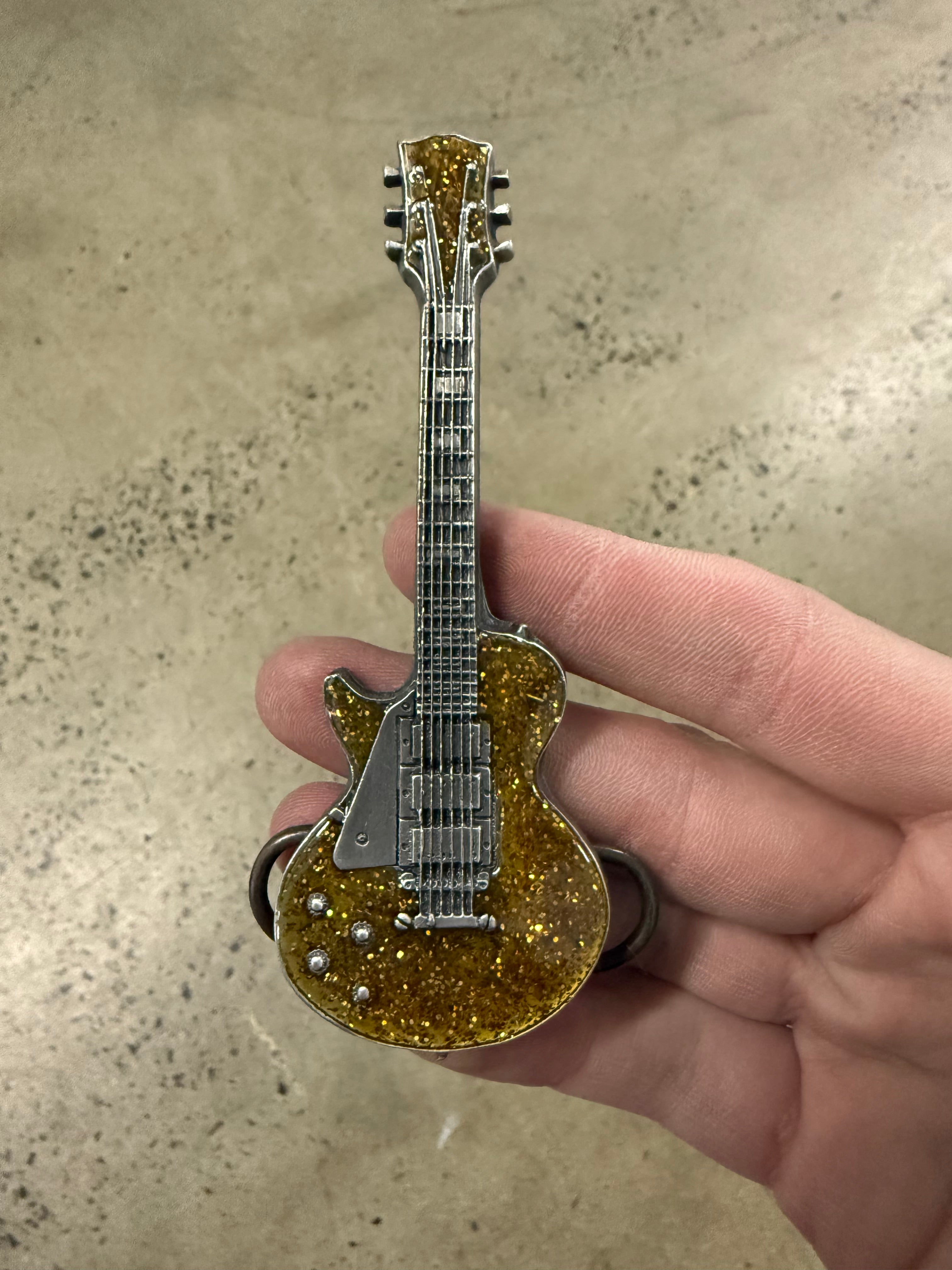 Vintage Gold Guitar Belt Buckle