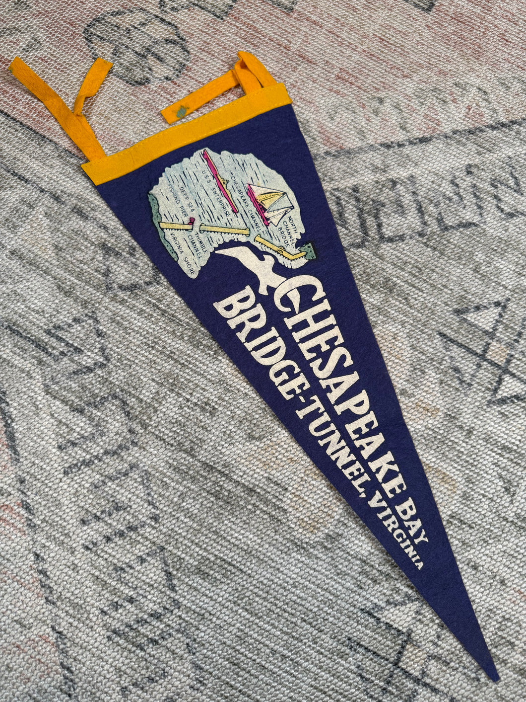 Vintage Chesapeake Bay Bridge-Tunnel Pennant