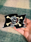 2000s Skeleton Pirate Flag Belt Buckle