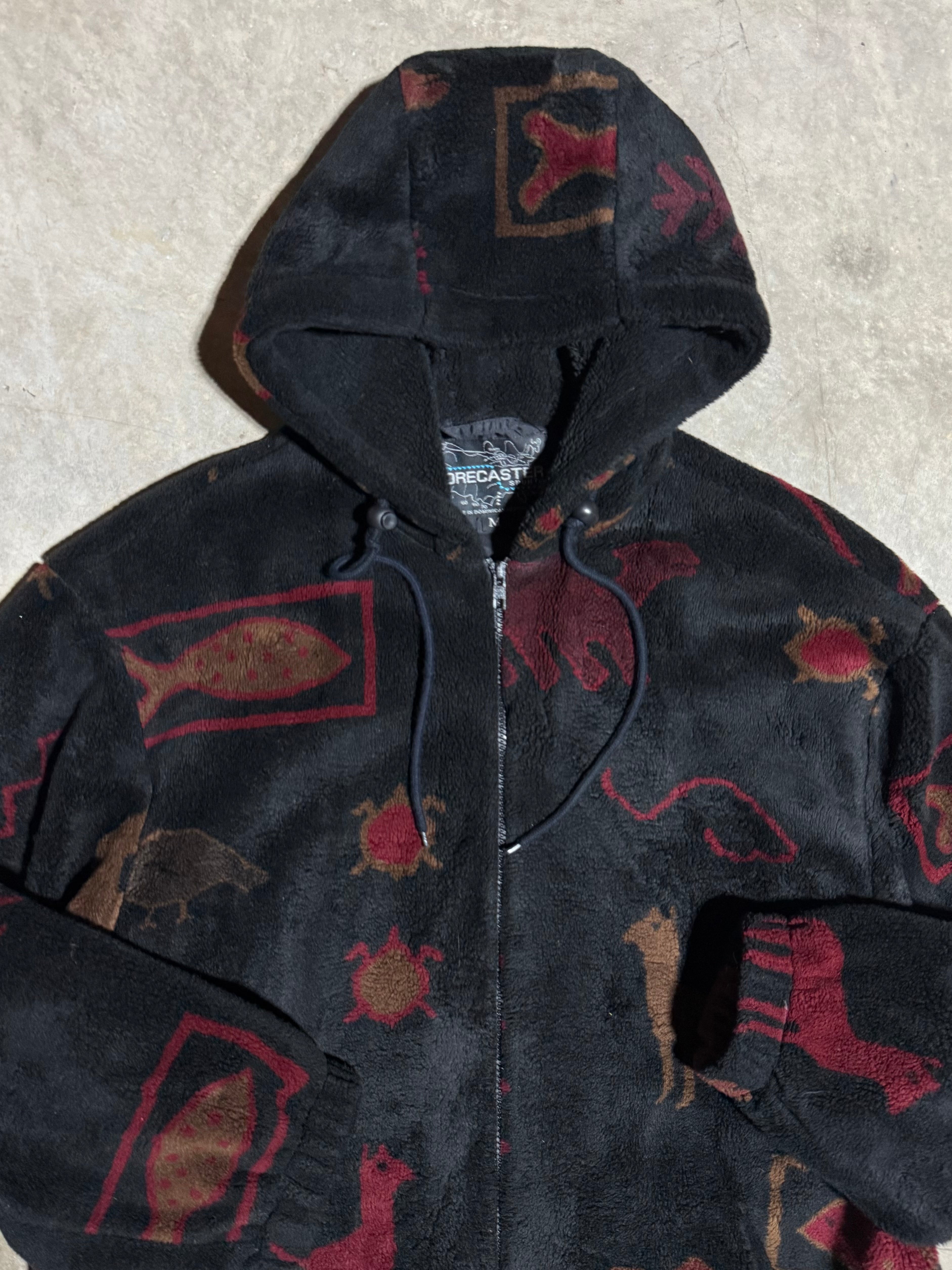 Vintage Forecaster Animal Pattern Fleece Zip Up (L)