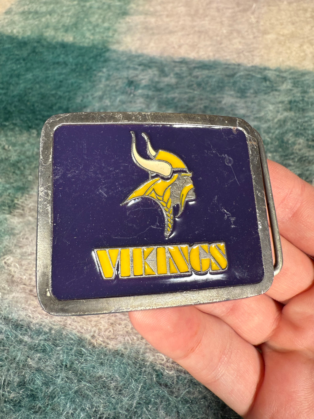 Vintage Minnesota Vikings Square Belt Buckle