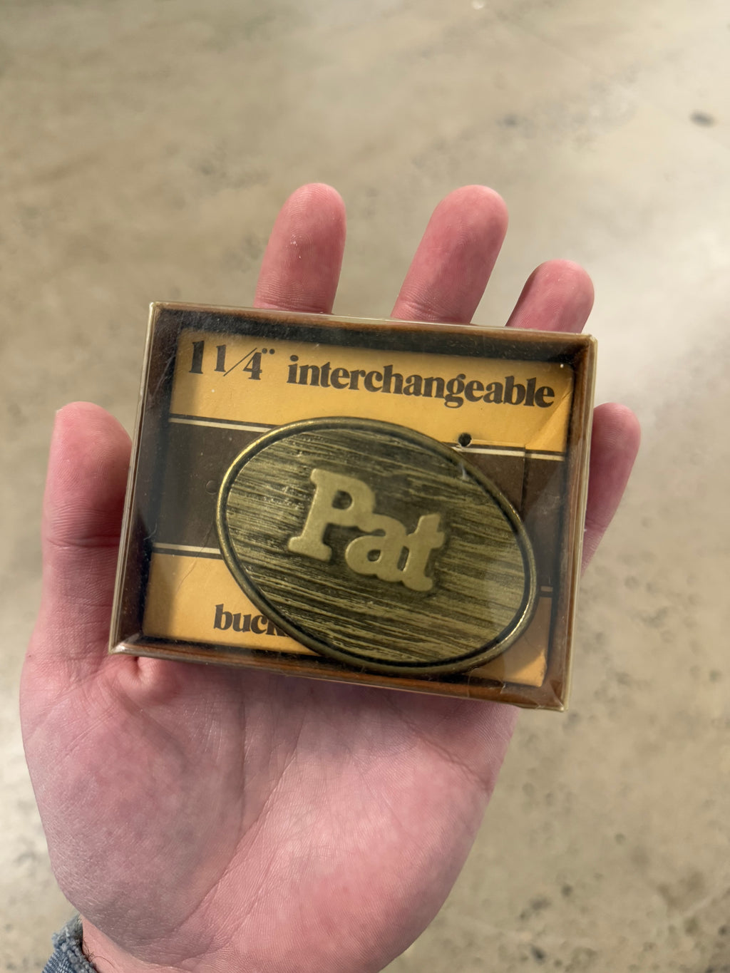 Vintage Pat Unopened Belt Buckle