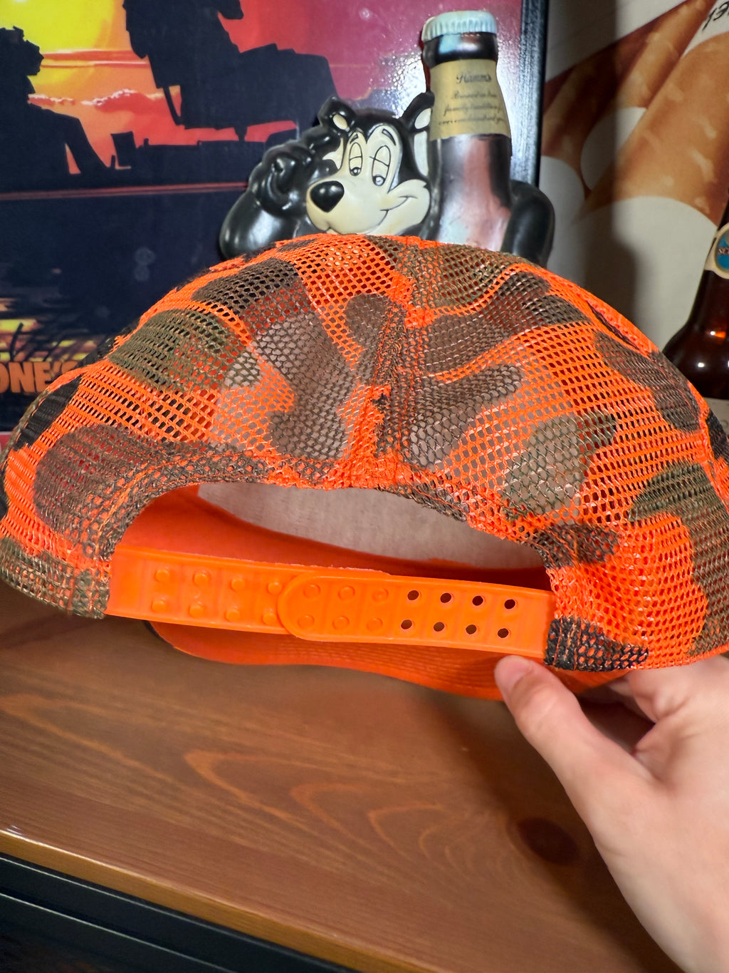Vintage Coca Cola Orange Camo Trucker Hat