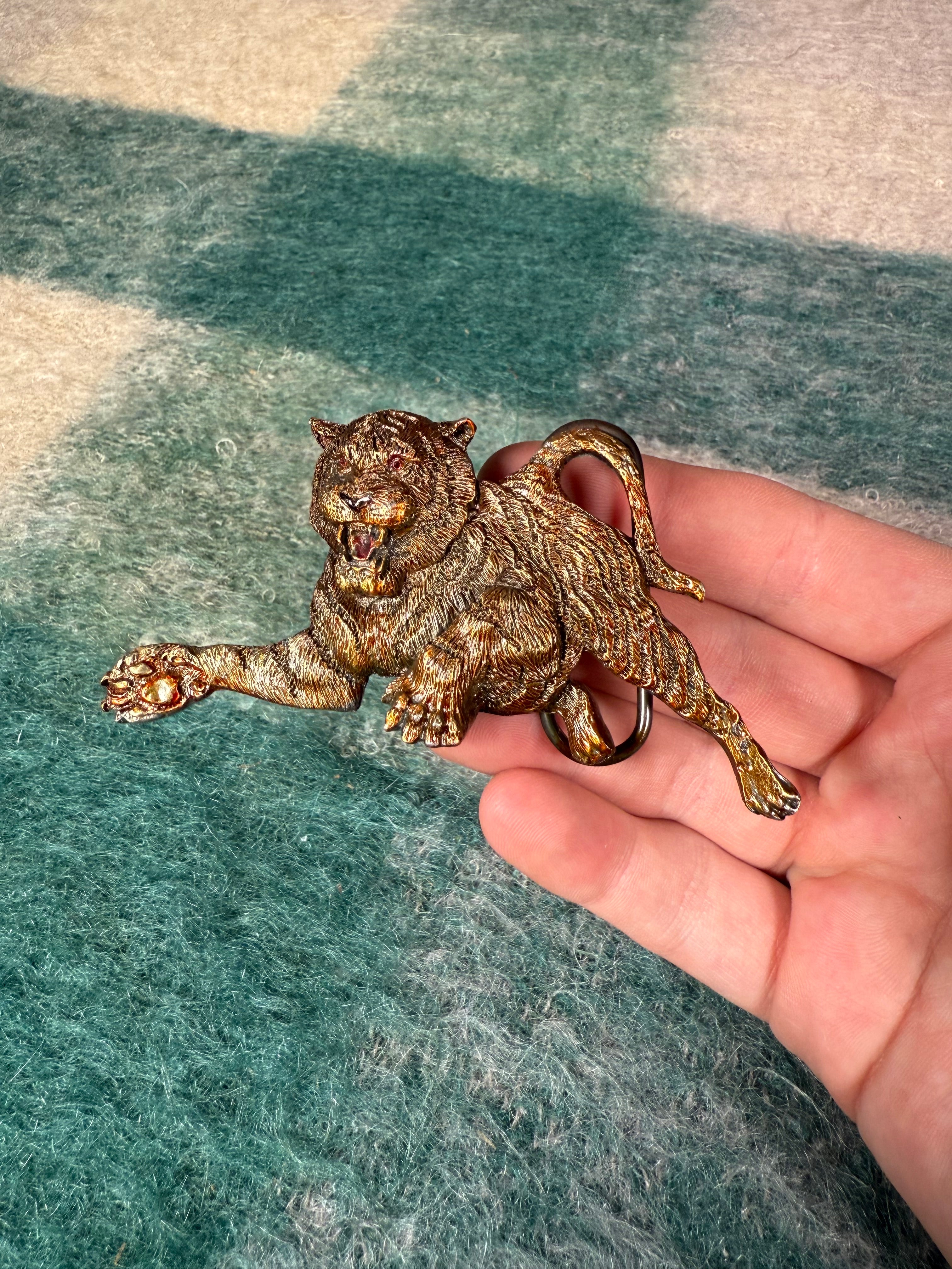 Vintage 3D Tiger Belt Buckle