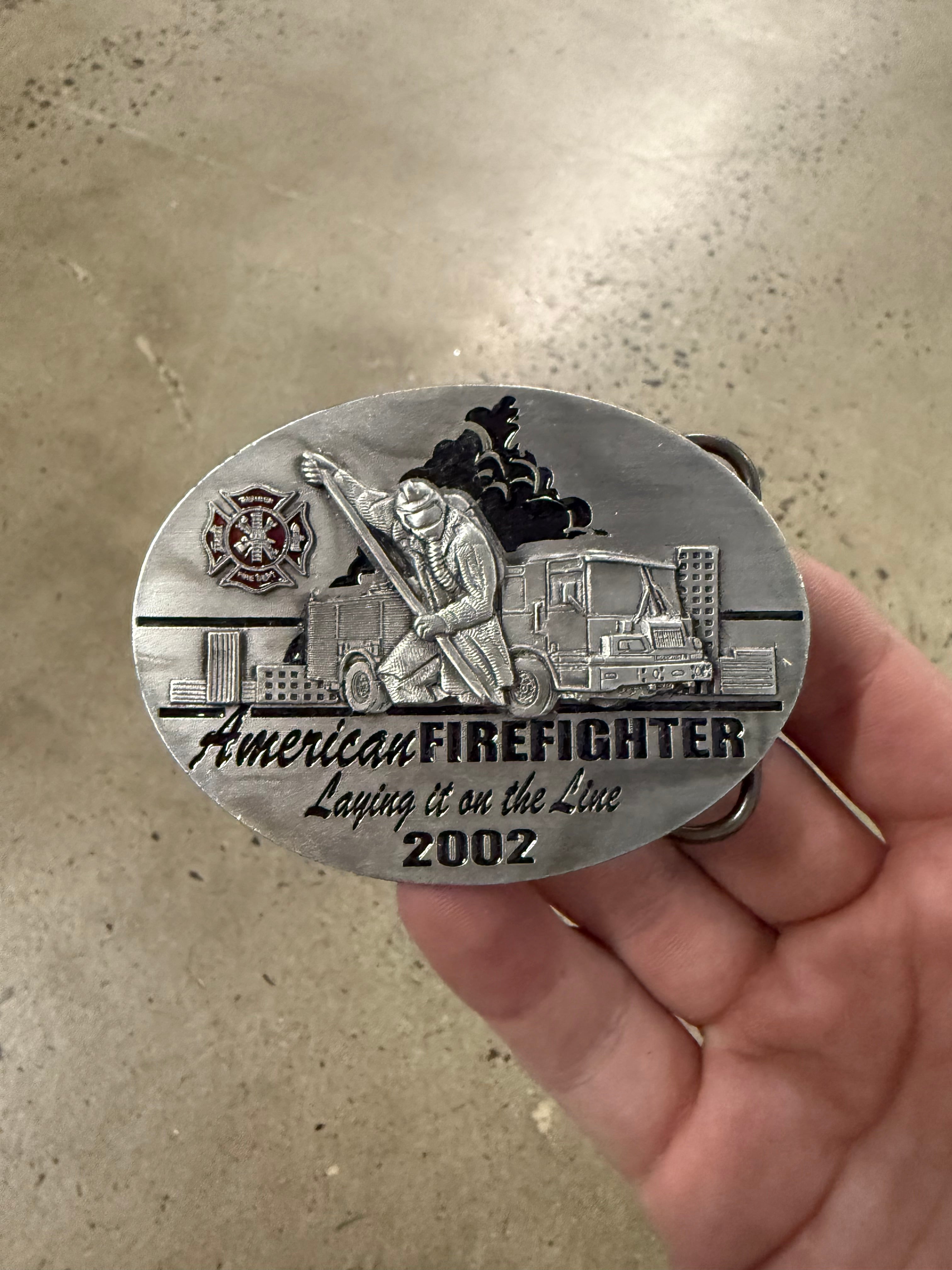 Vintage 2002 American Firefighter Belt Buckle