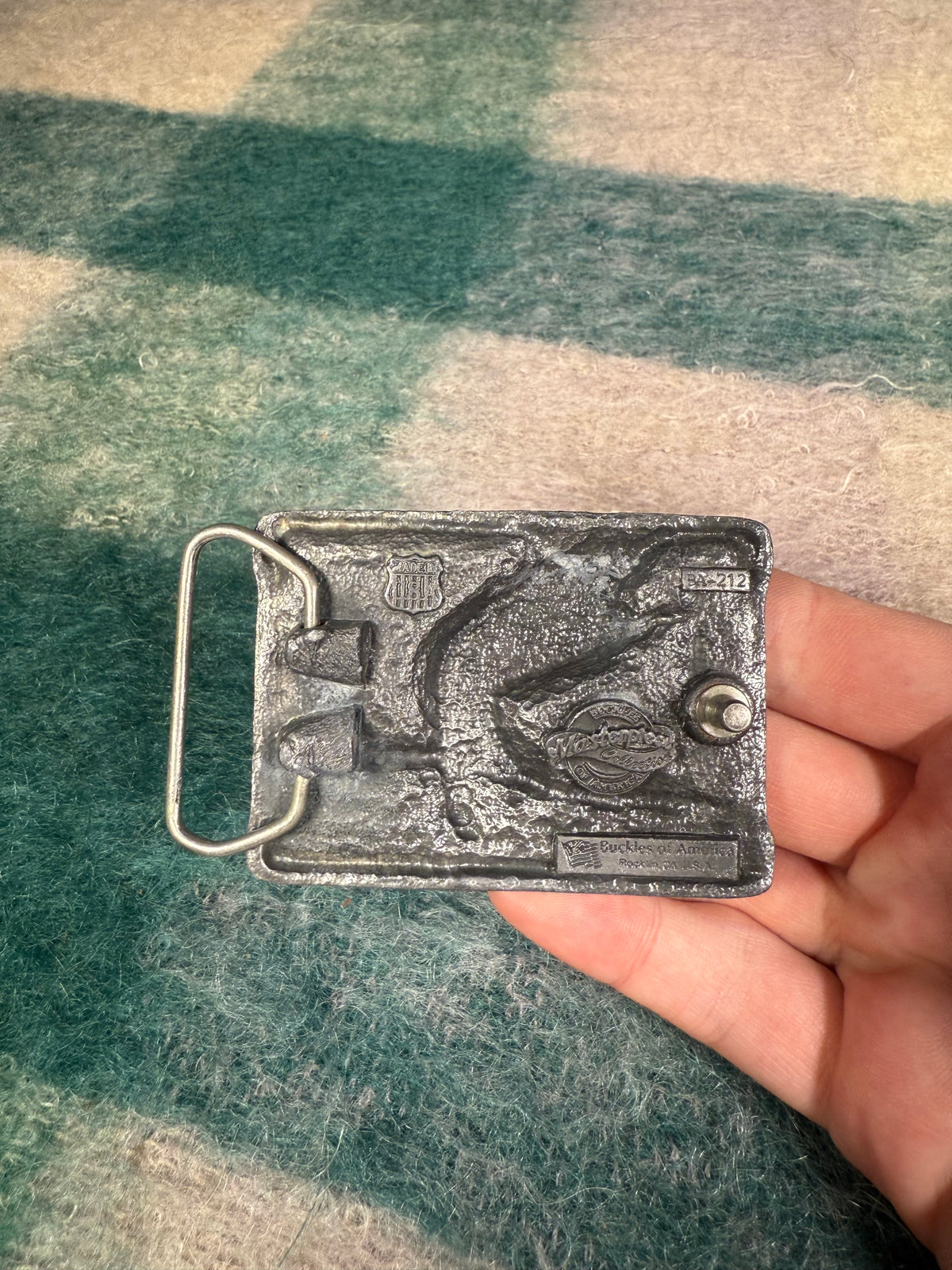 Vintage Multicolor Eagle Belt Buckle