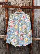 Load image into Gallery viewer, Vintage Lemon Grass Baby Blue Floral Shirt (WM)
