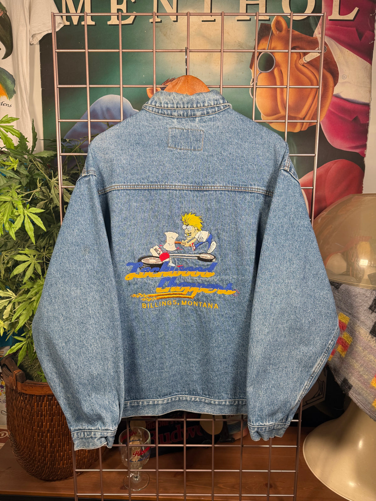 Vintage Lockwood Choppers Embroidered Jean Jacket (XL)