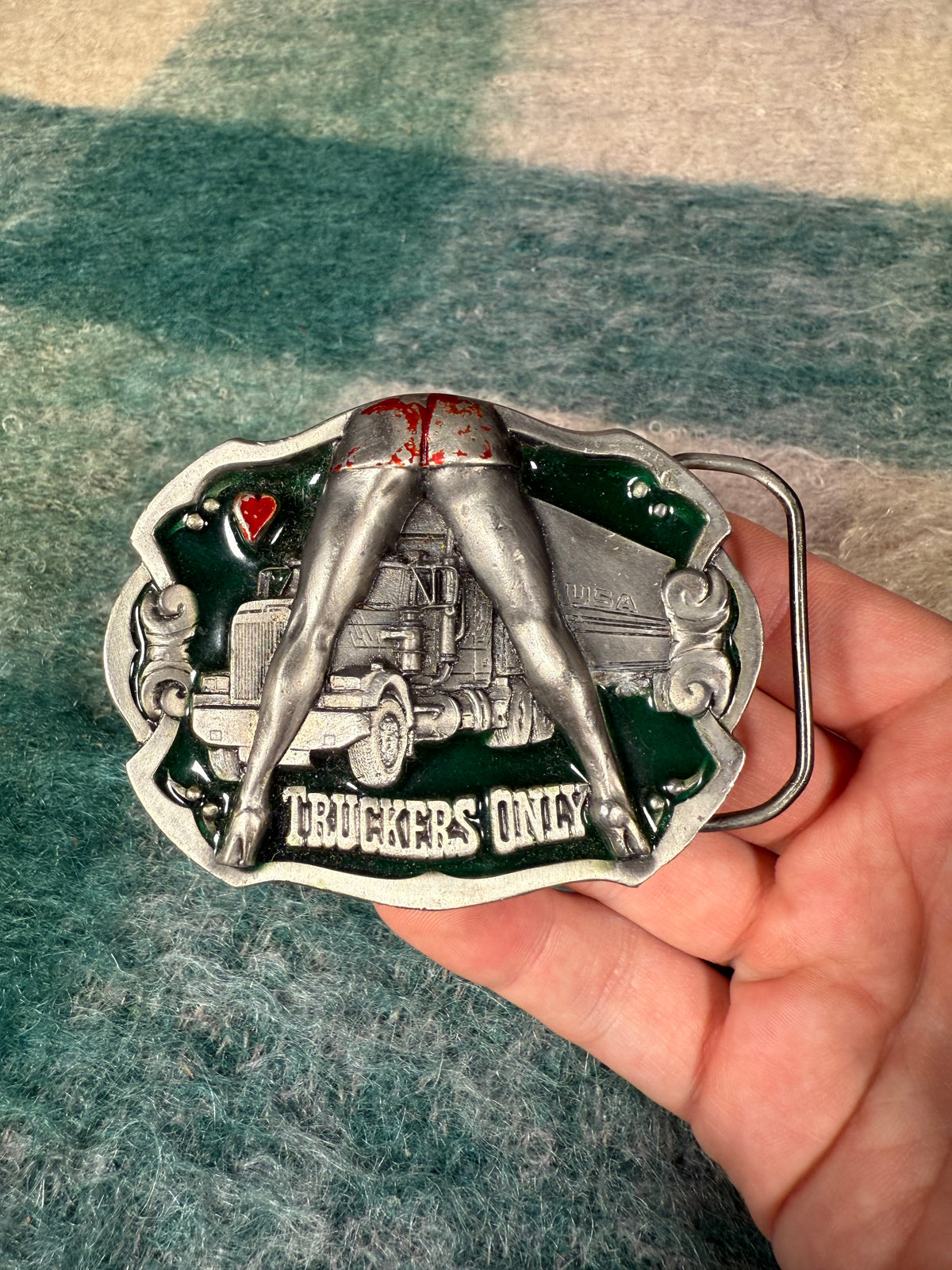 Vintage Truckers Only Belt Buckle